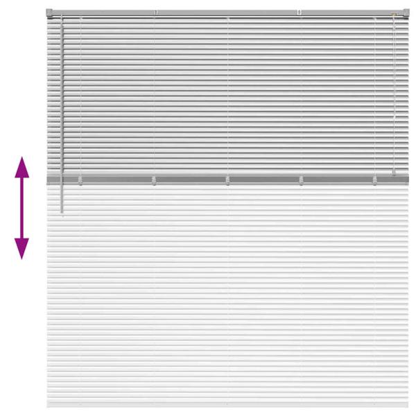 Fenster Jalousie mit Vorhängen Sonstiges Silber 80 x 130 cm Aluminium
