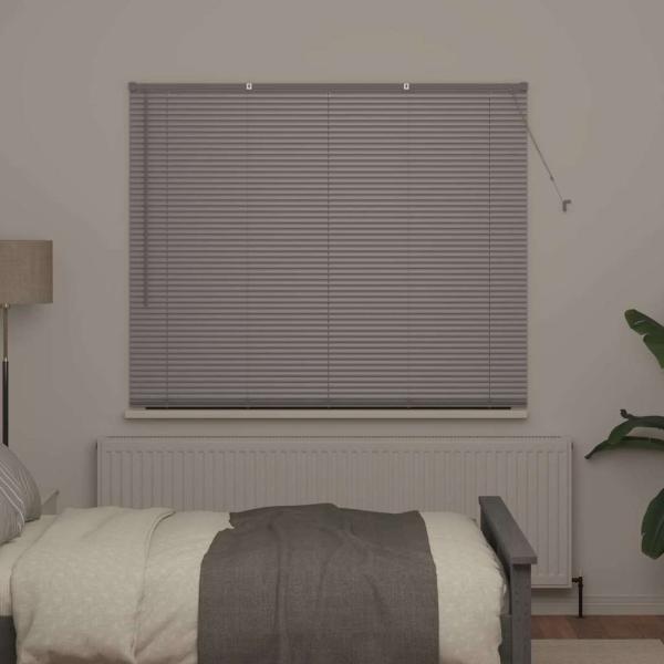 Fenster Jalousie mit Vorhängen Sonstiges Silber 160 x 175 cm Aluminium