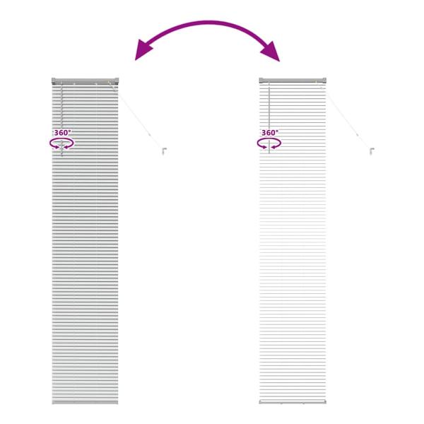 Fenster Jalousie mit Vorhängen Sonstiges Silber 80 x 130 cm Aluminium