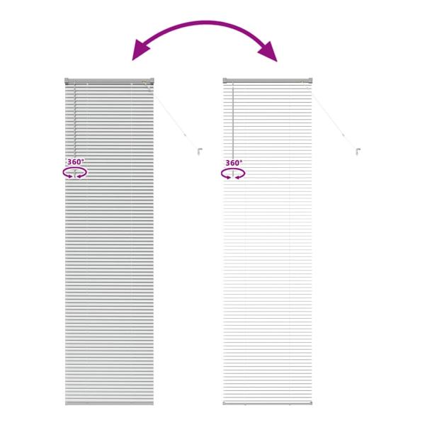 Fenster Jalousie mit Vorhängen Sonstiges Silber 80 x 130 cm Aluminium