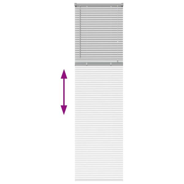 Fenster Jalousie mit Vorhängen Sonstiges Silber 80 x 130 cm Aluminium