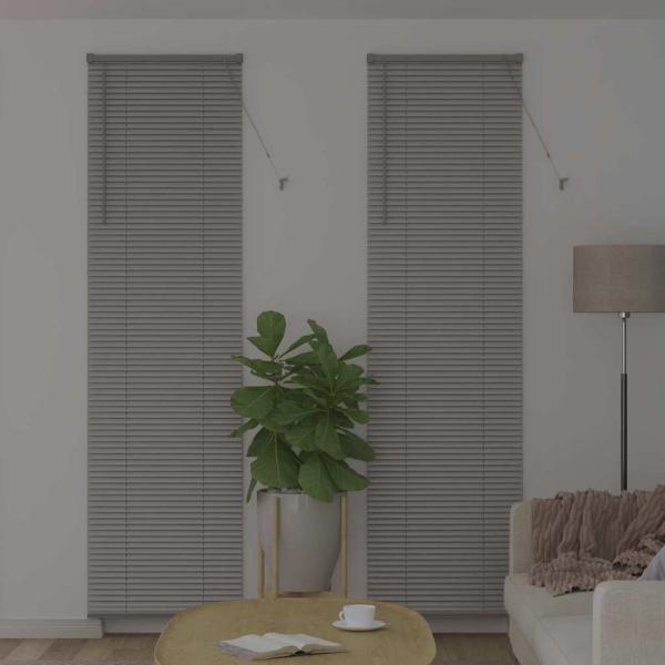 Fenster Jalousie mit Vorhängen Sonstiges Silber 80 x 130 cm Aluminium