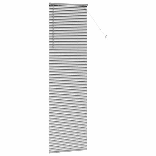 Fenster Jalousie mit Vorhängen Sonstiges Silber 80 x 130 cm Aluminium