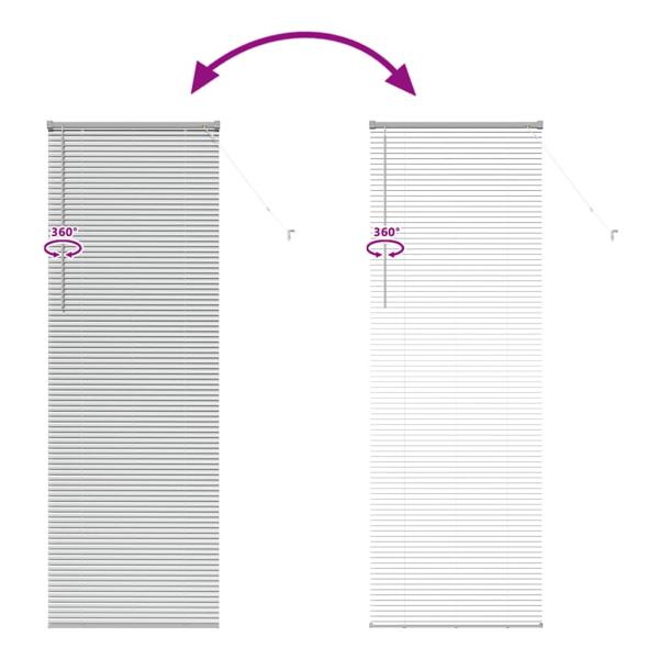 Fenster Jalousie mit Vorhängen Sonstiges Silber 80 x 130 cm Aluminium