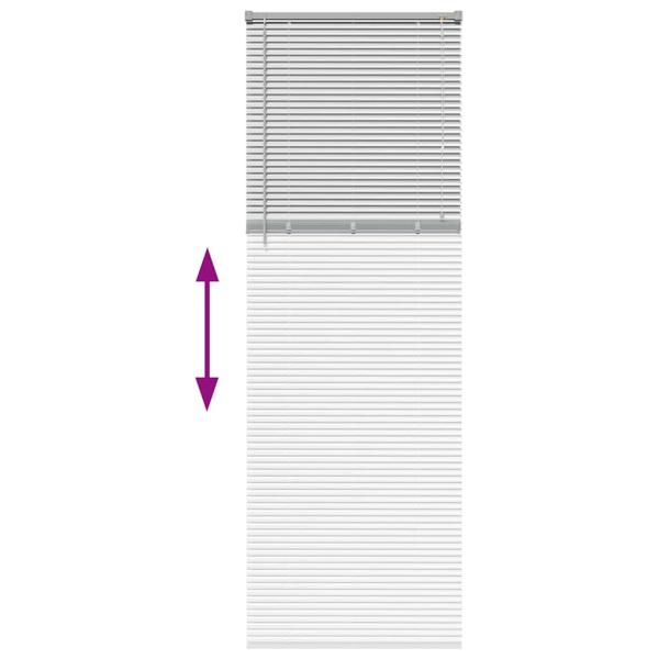 Fenster Jalousie mit Vorhängen Sonstiges Silber 80 x 130 cm Aluminium