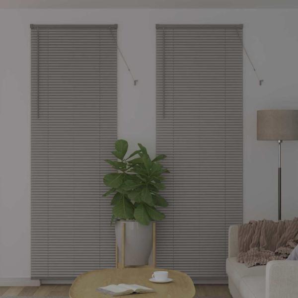 Fenster Jalousie mit Vorhängen Sonstiges Silber 80 x 130 cm Aluminium
