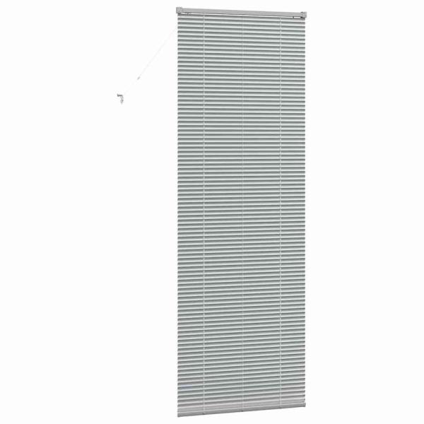 Fenster Jalousie mit Vorhängen Sonstiges Silber 80 x 130 cm Aluminium
