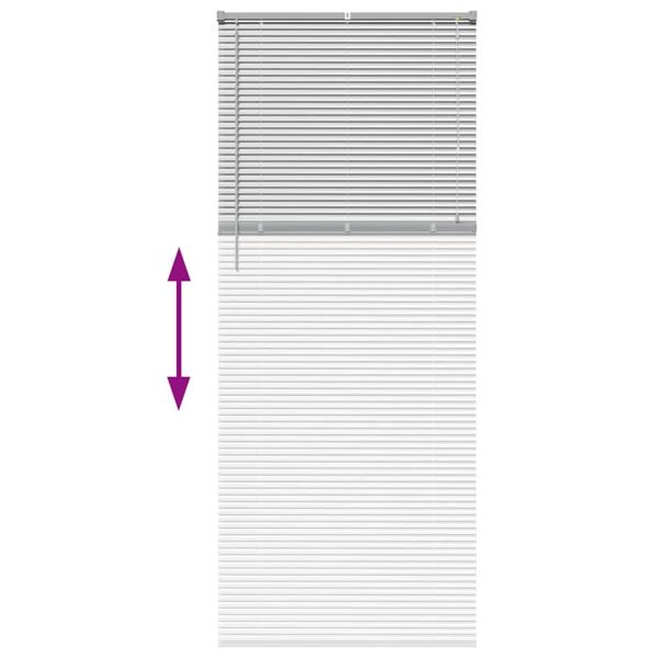 Fenster Jalousie mit Vorhängen Sonstiges Silber 90 x 220 cm Aluminium