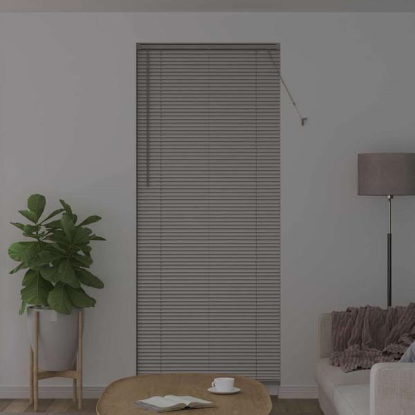 Fenster Jalousie mit Vorhängen Sonstiges Silber 90 x 220 cm Aluminium