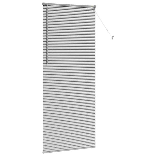 Fenster Jalousie mit Vorhängen Sonstiges Silber 90 x 220 cm Aluminium