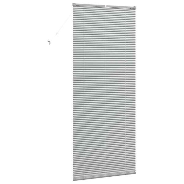 Fenster Jalousie mit Vorhängen Sonstiges Silber 90 x 220 cm Aluminium