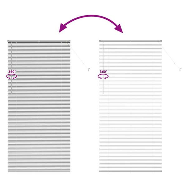 Fenster Jalousie mit Vorhängen Sonstiges Silber 100 x 220 cm Aluminium