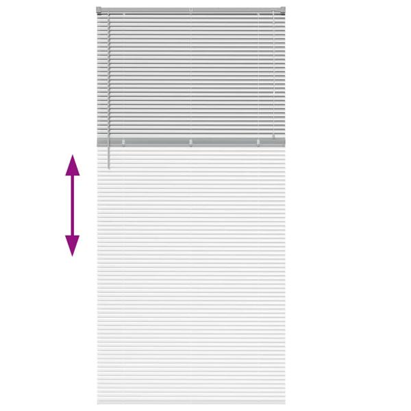 Fenster Jalousie mit Vorhängen Sonstiges Silber 100 x 220 cm Aluminium