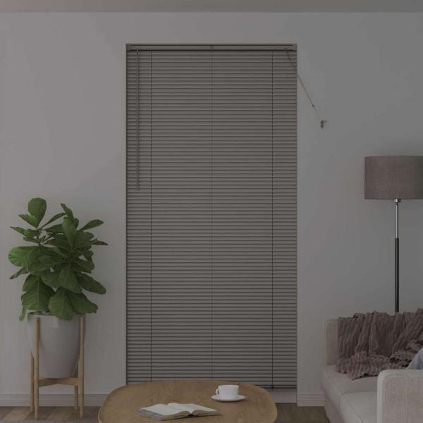 Fenster Jalousie mit Vorhängen Sonstiges Silber 100 x 220 cm Aluminium