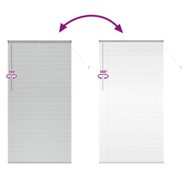 Fenster Jalousie mit Vorhängen Sonstiges Silber 110 x 220 cm Aluminium