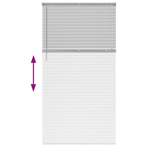 Fenster Jalousie mit Vorhängen Sonstiges Silber 110 x 220 cm Aluminium