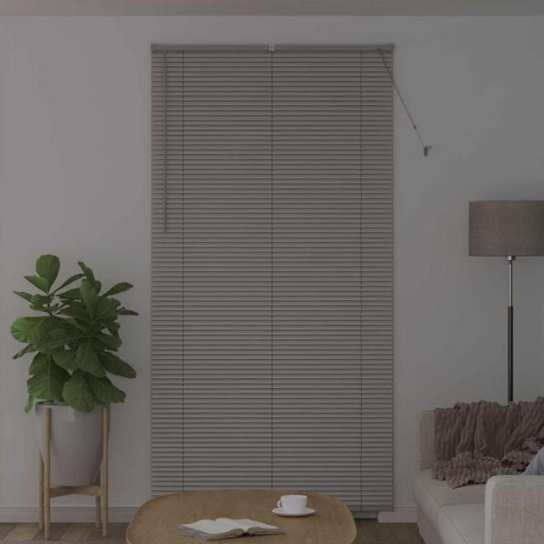 Fenster Jalousie mit Vorhängen Sonstiges Silber 110 x 220 cm Aluminium