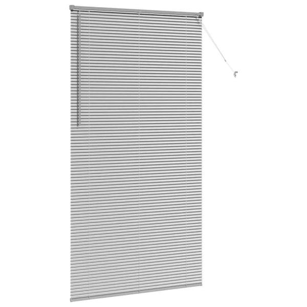 Fenster Jalousie mit Vorhängen Sonstiges Silber 110 x 220 cm Aluminium