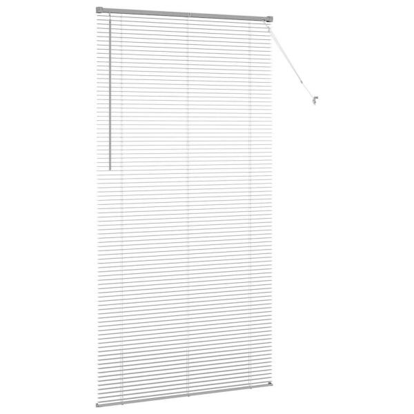 Fenster Jalousie mit Vorhängen Sonstiges Silber 120 x 220 cm Aluminium