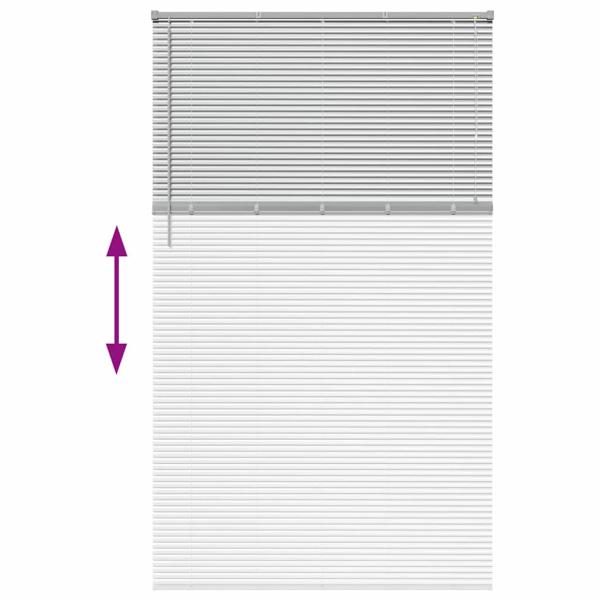 Fenster Jalousie mit Vorhängen Sonstiges Silber 135 x 220 cm Aluminium