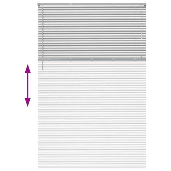 Fenster Jalousie mit Vorhängen Sonstiges Silber 140 x 220 cm Aluminium