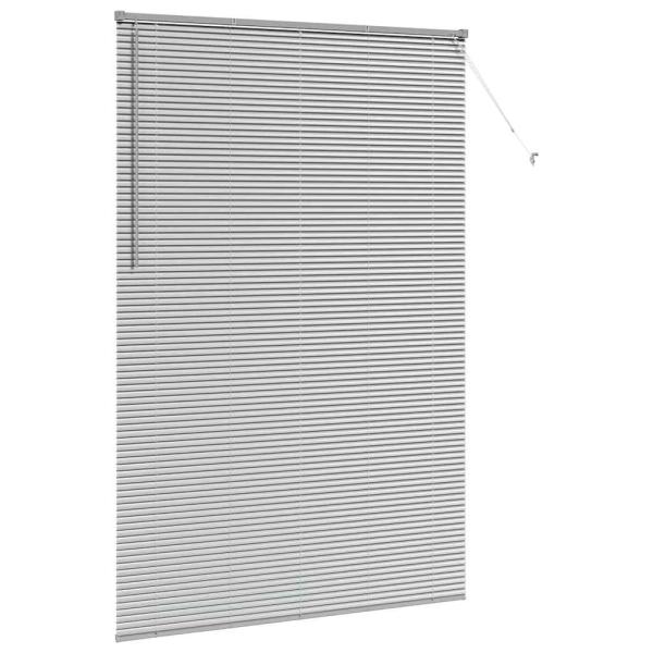 Fenster Jalousie mit Vorhängen Sonstiges Silber 80 x 130 cm Aluminium