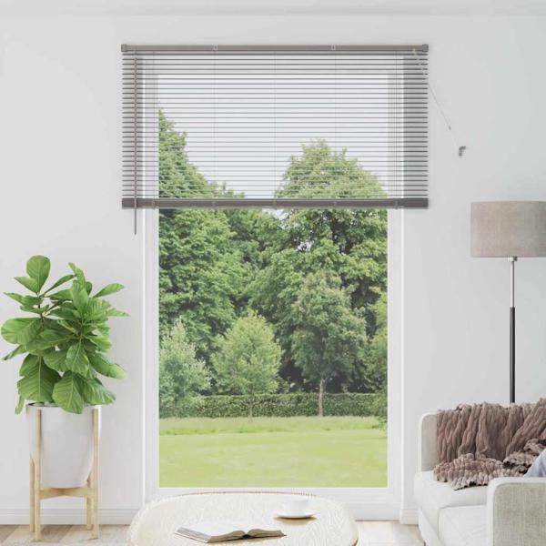 ARDEBO.de - Fenster Jalousie mit Vorhängen Sonstiges Silber 150 x 220 cm Aluminium