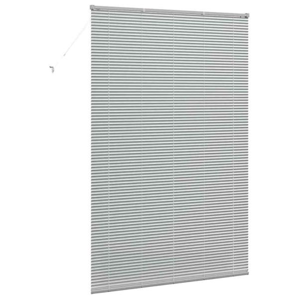 Fenster Jalousie mit Vorhängen Sonstiges Silber 150 x 220 cm Aluminium