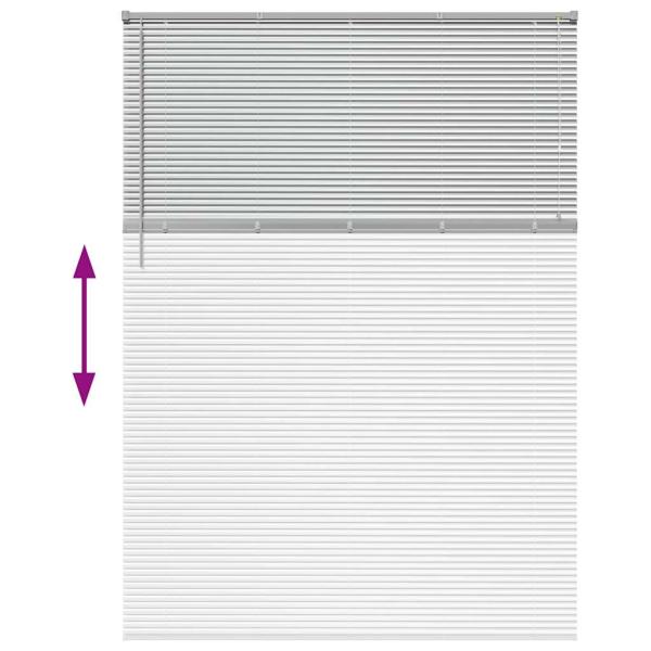 Fenster Jalousie mit Vorhängen Sonstiges Silber 155 x 220 cm Aluminium