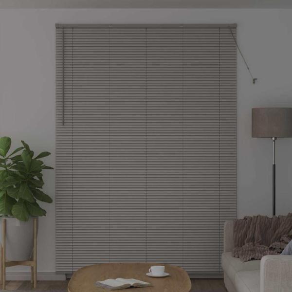 Fenster Jalousie mit Vorhängen Sonstiges Silber 160 x 220 cm Aluminium