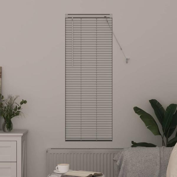 Fenster Jalousie mit Vorhängen Sonstiges Weiß 80 x 130 cm Aluminium