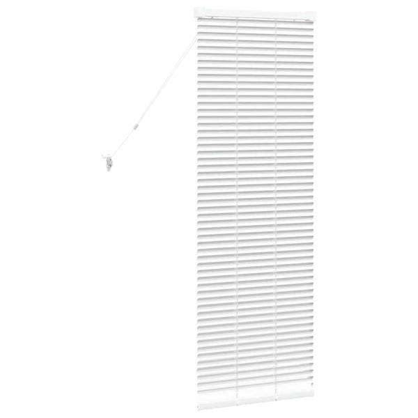Fenster Jalousie mit Vorhängen Sonstiges Weiß 80 x 130 cm Aluminium