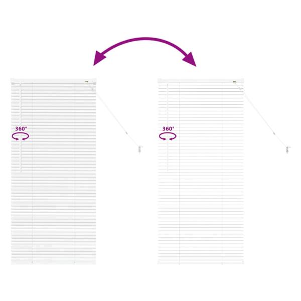 Fenster Jalousie mit Vorhängen Sonstiges Weiß 80 x 130 cm Aluminium