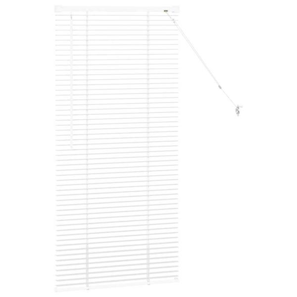 Fenster Jalousie mit Vorhängen Sonstiges Weiß 80 x 130 cm Aluminium