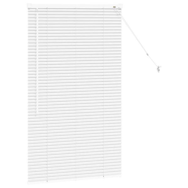 Fenster Jalousie mit Vorhängen Sonstiges Weiß 80 x 130 cm Aluminium
