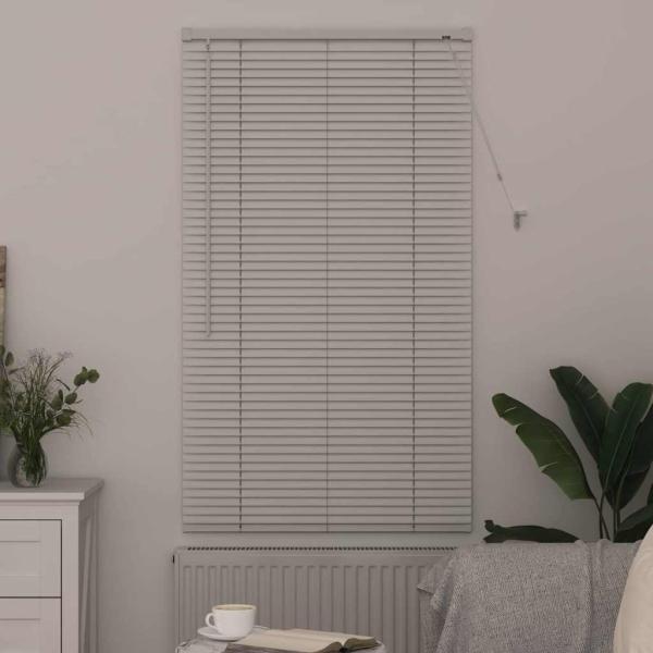 Fenster Jalousie mit Vorhängen Sonstiges Weiß 80 x 130 cm Aluminium