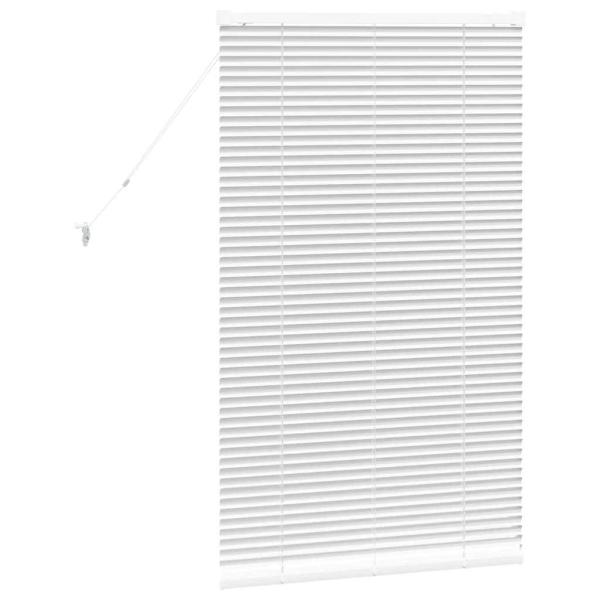 Fenster Jalousie mit Vorhängen Sonstiges Weiß 80 x 130 cm Aluminium