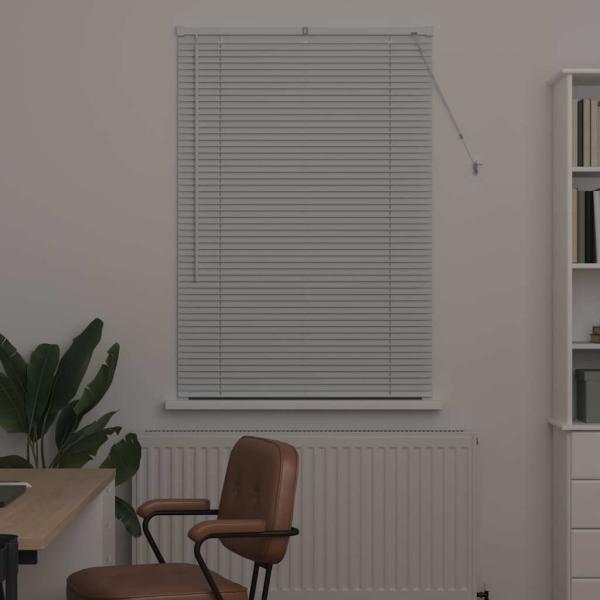 Fenster Jalousie mit Vorhängen Sonstiges Weiß 80 x 130 cm Aluminium