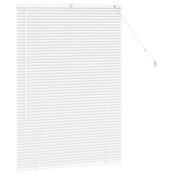 Fenster Jalousie mit Vorhängen Sonstiges Weiß 80 x 130 cm Aluminium