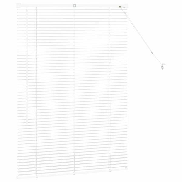 Fenster Jalousie mit Vorhängen Sonstiges Weiß 80 x 130 cm Aluminium