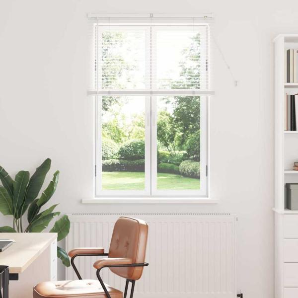 ARDEBO.de - Fenster Jalousie mit Vorhängen Sonstiges Weiß 80 x 130 cm Aluminium