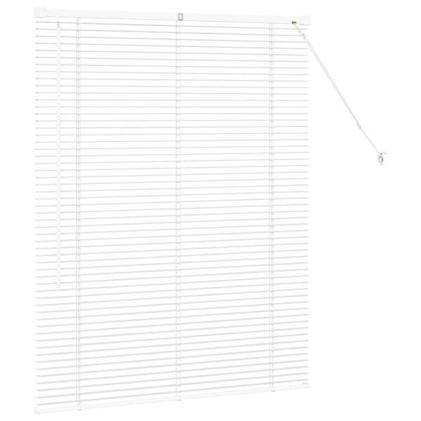 Fenster Jalousie mit Vorhängen Sonstiges Weiß 100 x 130 cm Aluminium