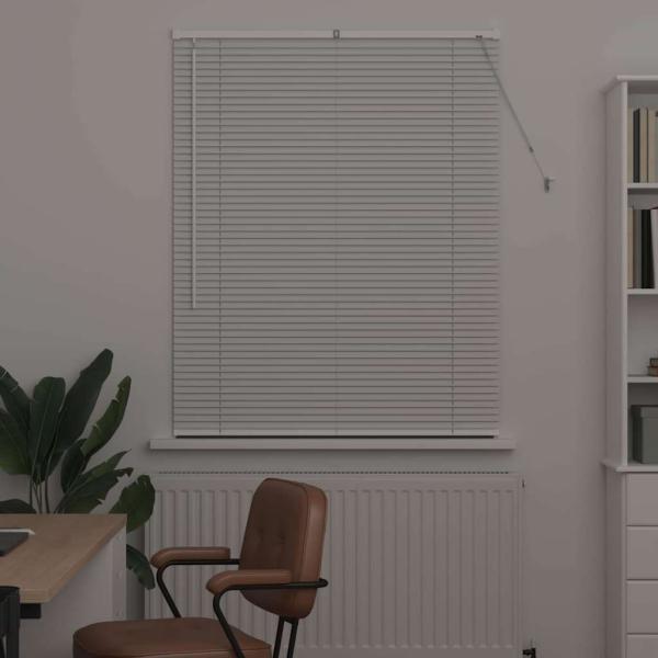 Fenster Jalousie mit Vorhängen Sonstiges Weiß 105 x 130 cm Aluminium