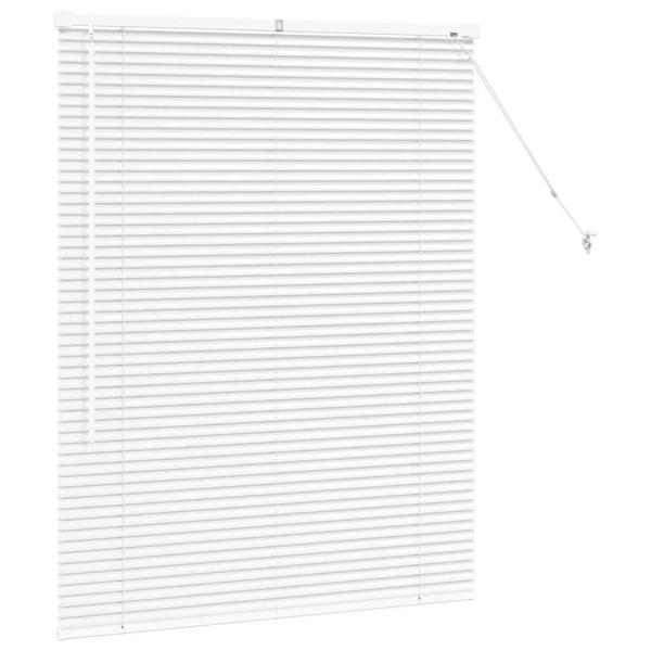 Fenster Jalousie mit Vorhängen Sonstiges Weiß 105 x 130 cm Aluminium