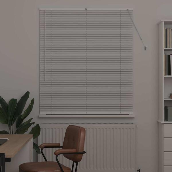 Fenster Jalousie mit Vorhängen Sonstiges Weiß 80 x 130 cm Aluminium