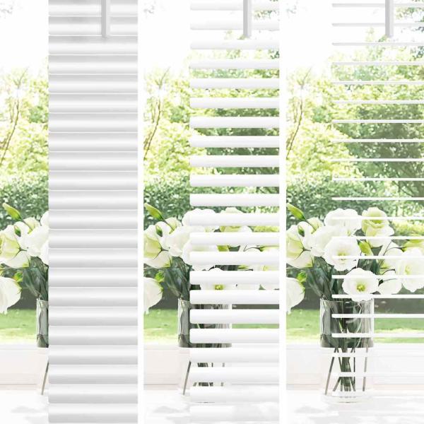 Fenster Jalousie mit Vorhängen Sonstiges Weiß 80 x 130 cm Aluminium