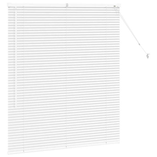 Fenster Jalousie mit Vorhängen Sonstiges Weiß 80 x 130 cm Aluminium