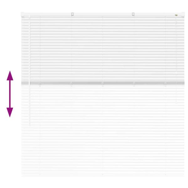 Fenster Jalousie mit Vorhängen Sonstiges Weiß 80 x 130 cm Aluminium