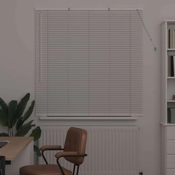 Fenster Jalousie mit Vorhängen Sonstiges Weiß 130 x 130 cm Aluminium