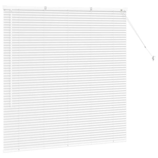 Fenster Jalousie mit Vorhängen Sonstiges Weiß 130 x 130 cm Aluminium